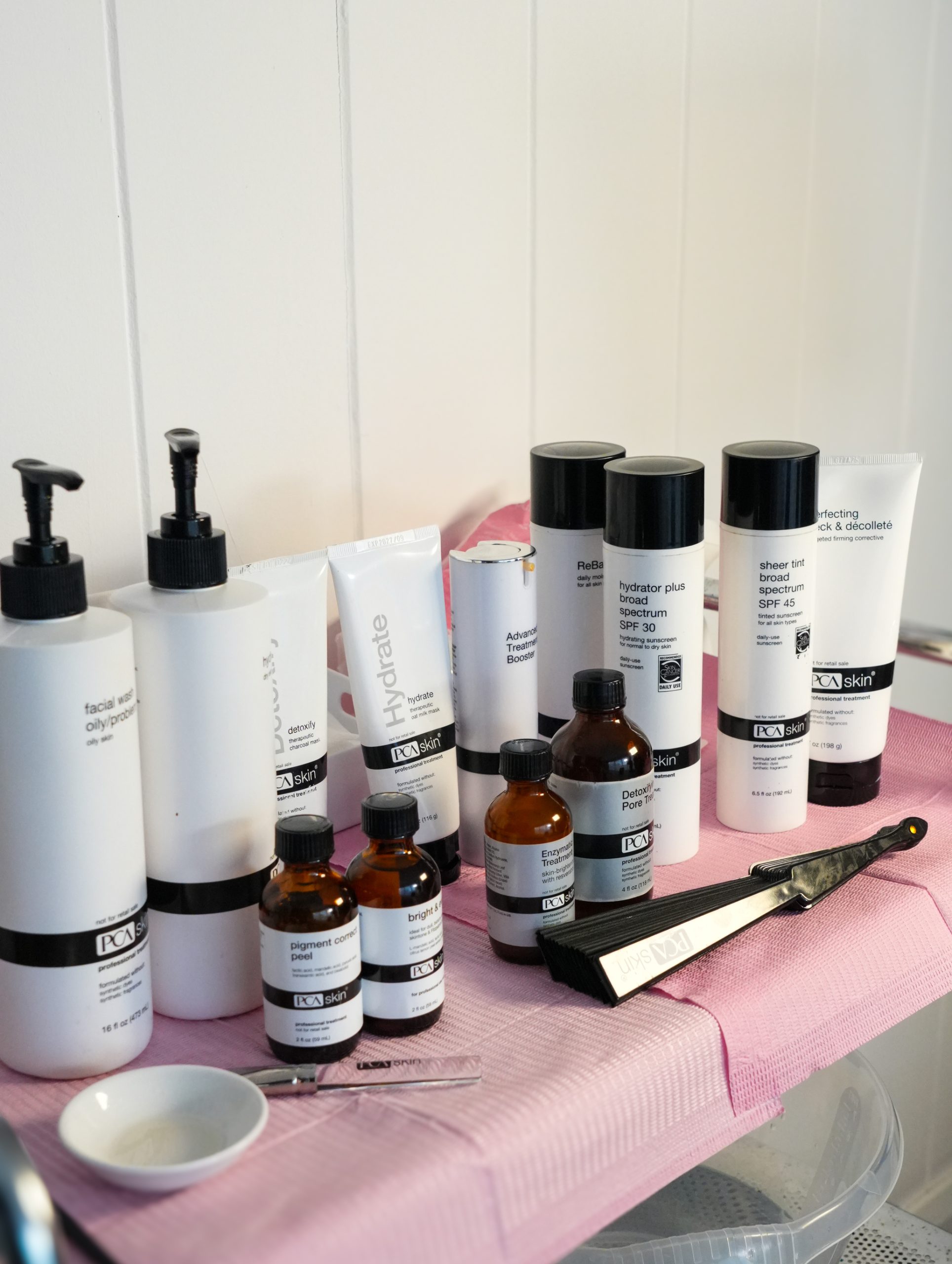 Professional PCA Skin products at the clinic